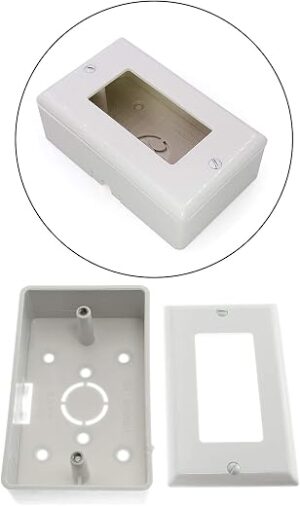 1-Pack Surface Mounted Switch Socket Backbox with Single Gang Mount Panel 1-Pack Surface Mounted Switch Socket Backbox with Single Gang Mount Panel