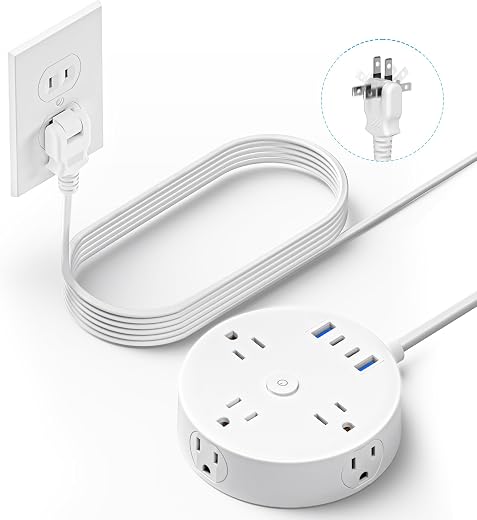 10FT 2 Prong Power Strip, Yozisital 2 Prong to 3 Prong Outlet Adapter, Flat Extension Cord, Charging Station with Rotating Plug, 6 Outlets 4 USB(2... 10FT 2 Prong Power Strip, Yozisital 2 Prong to 3 Prong Outlet Adapter, Flat Extension Cord, Charging Station with Rotating Plug, 6 Outlets 4 USB(2...