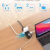 10Ft Extension Cord with Multiple Outlets, Flat Plug Power Strip Surge Protector with 10 Ft Long Cord, 6 Outlet 3 USB Ports (2 USB C), Multi Outlet...