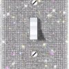 (1PCS) Bling Silver Rhinestone Light Switch Cover Shiny Crystal Sparkle Wall Plate Cover