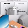 2 Pack Extension Cord 10ft Power Strip - Surge Protector with 6 Outlets 4 USB Charging Ports, Flat Plug, Overload Protection, Wall Mount for Home...