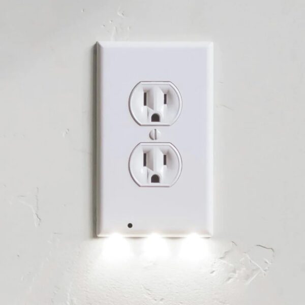 2 Pack - Wall Plate Night Light - Hello Light - LED Night Lights Built Into Electrical Outlet Wall Plates - Turn NightLight On/Off Automatically...
