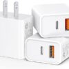 3-Pack USB C Wall Charger, 20W Durable Dual Port QC+PD 3.0 Power Adapter, ETL Certified Type C Fast Charging Block for iPhone 14/15/16/17 Pro/Pro... 3-Pack USB C Wall Charger, 20W Durable Dual Port QC+PD 3.0 Power Adapter, ETL Certified Type C Fast Charging Block for iPhone 14/15/16/17 Pro/Pro...