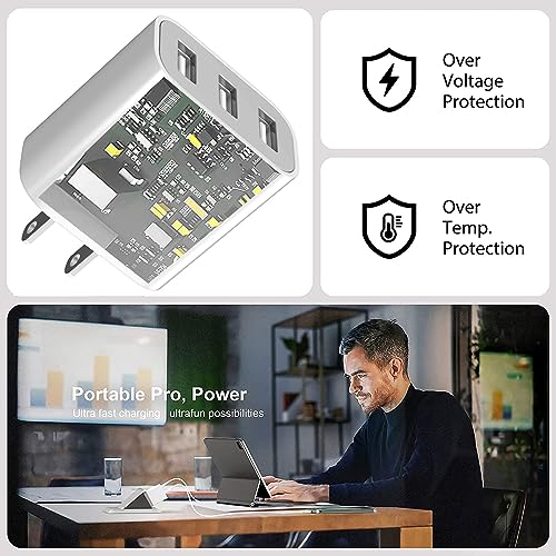 3-Port USB Wall Charger,Compatible with iPhone 14/13/12/11 Pro Max,Mini,SE,XR,XS MAX,XS, X,8 Plus, iPad Pro, Air, Mini,Samsung Galaxy S5 S6 S7... 3-Port USB Wall Charger,Compatible with iPhone 14/13/12/11 Pro Max,Mini,SE,XR,XS MAX,XS, X,8 Plus, iPad Pro, Air, Mini,Samsung Galaxy S5 S6 S7...