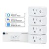 4 Pack Smart Home Wi-Fi Plugs - Alexa & Google Home Compatible, White, Toggle Switch, Automatic Operation 4 Pack Smart Home Wi-Fi Plugs - Alexa & Google Home Compatible, White, Toggle Switch, Automatic Operation