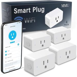 4 Pack Smart Plugs, WiFi Outlets Work with Alexa&Google Assistant, 15A/1800W Max, Smart Sockets with APP Control, Timer Plug with Group Control, No... 4 Pack Smart Plugs, WiFi Outlets Work with Alexa&Google Assistant, 15A/1800W Max, Smart Sockets with APP Control, Timer Plug with Group Control, No...