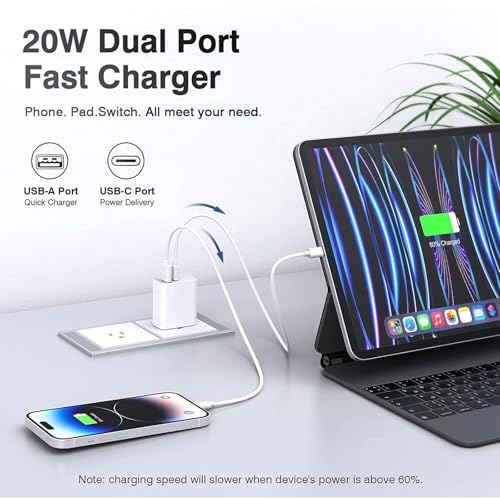 4 Pack USB C Charger Block,20W USB-C & USB-A Port Charger,for i Phone 17/16/15/14/13/12/11/X/8, i Pad and More 4 Pack USB C Charger Block,20W USB-C & USB-A Port Charger,for i Phone 17/16/15/14/13/12/11/X/8, i Pad and More
