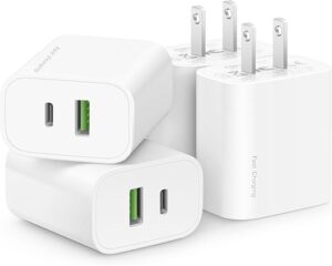 4 Pack USB C Charger Block,20W USB-C & USB-A Port Charger,for i Phone 17/16/15/14/13/12/11/X/8, i Pad and More 4 Pack USB C Charger Block,20W USB-C & USB-A Port Charger,for i Phone 17/16/15/14/13/12/11/X/8, i Pad and More