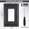 6 Pack Single Decorator Switch Covers Wall Plate, Oil Rubbed Bronze Decorative Rocker Switch Plates Outlet Covers for Receptacle, GFCI Outlet,...