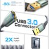 AINOPE 2 Pack USB Extensions Cable High Speed USB 3.0 Extension Cord Type A Male to Female Sturdy Braided Material Fast Data Transfer Compatible...