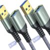 AINOPE 2 Pack USB Extensions Cable High Speed USB 3.0 Extension Cord Type A Male to Female Sturdy Braided Material Fast Data Transfer Compatible...