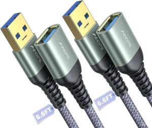 AINOPE 2 Pack USB Extensions Cable High Speed USB 3.0 Extension Cord Type A Male to Female Sturdy Braided Material Fast Data Transfer Compatible... AINOPE 2 Pack USB Extensions Cable High Speed USB 3.0 Extension Cord Type A Male to Female Sturdy Braided Material Fast Data Transfer Compatible...