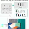 Alitayee wall Outlet Extender Surge Protector, USB Power Strips with Individual Switches and 15.5W Type-C Fast Charging Ports for Cell...
