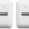 Amazon Basics 12W One-Port USB-A Wall Charger (2.4A), Portable, for Phones (iPhone 16/15/14/13/12/11/X, Samsung, and more), 2-Pack, White