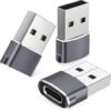 Basesailor USB to USB C Adapter,USBC Female to USB A Male Adapter,Type C Converter Charger for iPhone 17 17e Pro Max,16 15,Apple Watch iWatch S11...