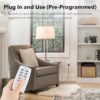 BN-LINK Mini Wireless Remote Control Outlet Switch Power Plug in for Household Appliances, Wireless Remote Light Switch, LED Light Bulbs, White (2...