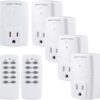 BN-LINK Mini Wireless Remote Control Outlet Switch Power Plug in for Household Appliances, Wireless Remote Light Switch, LED Light Bulbs, White (2...