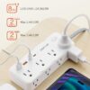 DEPOW Power Strip Surge Protector, 5FT Braided Extension Cord with Multiple Outlets-8 AC Outlets 4 USB Ports (2 USB C), Flag Plug Charging Station,...