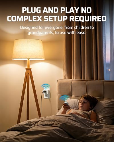 DEWENWILS Remote Control Outlet, Wall Mounted Wireless Light Switch, 2 Independent Control Sockets Electrical Remote Outlet Switch for Lamps, Fans,...