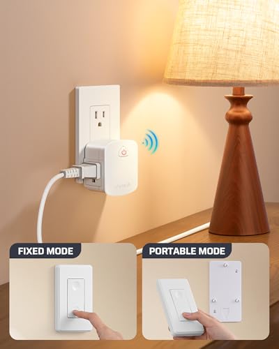 DEWENWILS Remote Control Outlet Wireless Wall Switch, 15A/1875W Wireless Light Switch, Remote Plug Outlet for Lamps, Fans, Household Appliance, 100...