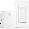 DEWENWILS Remote Control Outlet Wireless Wall Switch, 15A/1875W Wireless Light Switch, Remote Plug Outlet for Lamps, Fans, Household Appliance, 100...