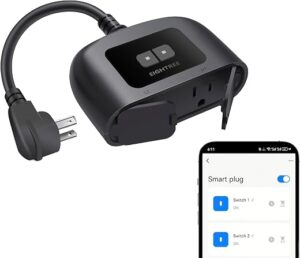 EIGHTREE Outdoor Smart Plug Waterproof IP44, Smart Outlet Plug with 2 Independently Controlled Outlets, Compatible with Alexa and Google Assistant,... EIGHTREE Outdoor Smart Plug Waterproof IP44, Smart Outlet Plug with 2 Independently Controlled Outlets, Compatible with Alexa and Google Assistant,...