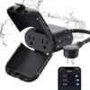 ELEGRP PQR20 Outdoor Smart Plug Waterproof IP66, WiFi Plug with 2 Individually Sockets, Compatible with Alexa & Google Assistant, Smart Outdoor...