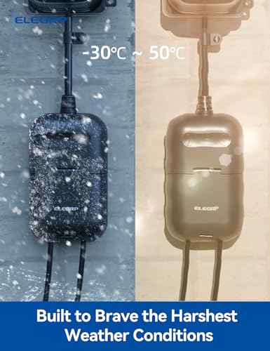 ELEGRP PQR20 Outdoor Smart Plug Waterproof IP66, WiFi Plug with 2 Individually Sockets, Compatible with Alexa & Google Assistant, Smart Outdoor...