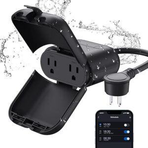 ELEGRP PQR20 Outdoor Smart Plug Waterproof IP66, WiFi Plug with 2 Individually Sockets, Compatible with Alexa & Google Assistant, Smart Outdoor... ELEGRP PQR20 Outdoor Smart Plug Waterproof IP66, WiFi Plug with 2 Individually Sockets, Compatible with Alexa & Google Assistant, Smart Outdoor...