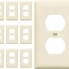 ENERLITES Duplex Receptacle Outlet Wall Plate, Size 1-Gang 4.50" x 2.76", Unbreakable Polycarbonate Thermoplastic, UL Listed, 8821-LA-10PCS, Light...