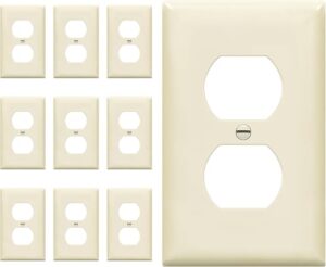 ENERLITES Duplex Receptacle Outlet Wall Plate, Size 1-Gang 4.50" x 2.76", Unbreakable Polycarbonate Thermoplastic, UL Listed, 8821-LA-10PCS, Light... ENERLITES Duplex Receptacle Outlet Wall Plate, Size 1-Gang 4.50" x 2.76", Unbreakable Polycarbonate Thermoplastic, UL Listed, 8821-LA-10PCS, Light...