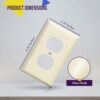 ENERLITES Duplex Receptacle Outlet Wall Plate, Size 1-Gang 4.50" x 2.76", Unbreakable Polycarbonate Thermoplastic, UL Listed, 8821-LA-10PCS, Light...