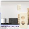 ENERLITES Duplex Receptacle Outlet Wall Plate, Size 1-Gang 4.50" x 2.76", Unbreakable Polycarbonate Thermoplastic, UL Listed, 8821-LA-10PCS, Light...