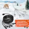 Eversimpleinc Black 1 to 4 Splitter Extension Cord (Combined 46 FT, End to End 28 FT), 3 Prong Plug with 4 Extended Outlets, with Weatherproof...