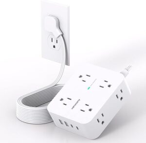 Extension Cord 10 Ft, Ultra Thin Flat Plug Power Strip Surge Protector with 8 Outlets 4 USB Ports (2 USB C), HANYCONY Outlet Extender Desk Charging... Extension Cord 10 Ft, Ultra Thin Flat Plug Power Strip Surge Protector with 8 Outlets 4 USB Ports (2 USB C), HANYCONY Outlet Extender Desk Charging...