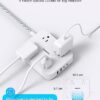 Flat Plug Extension Cord, HANYCONY 5ft Power Strip with 4 USB Ports(2 USB C), 4 Widely Outlets Extender, Wall Mount, Desk Charging Station for...