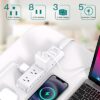 Flat Plug Power Strip, Ultra Thin Flat Extension Cord - Addtam 12 Outlet 3 Sides Multiple Outlets, 5Ft, 1050J Surge Protector, Wall Mount, Desk...