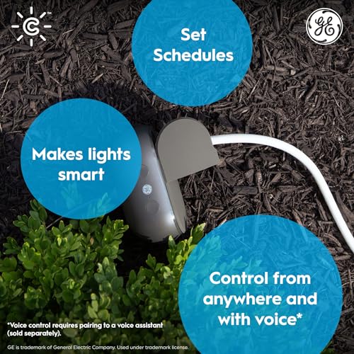 GE Cync Smart Plug, Outdoor Bluetooth and Wi-Fi Outlet Socket, Weather Resistant Plug, Works with Alexa and Google, Black (1 Pack)