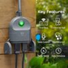 Geeni Outdoor Duo Wi-Fi Smart Plug | 2 Weatherproof Outlets, Compatible with Alexa & Google Assistant | Wireless Remote Control & Timer for Holiday...
