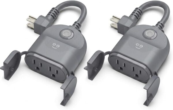 Geeni Outdoor Duo Wi-Fi Smart Plug | 2 Weatherproof Outlets, Compatible with Alexa & Google Assistant | Wireless Remote Control & Timer for Holiday...