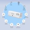 Geeni Switch + Charge Multi Port Smart Wi-Fi Plug with 2 USB Ports, Energy Saving Outlet with App Control, Compatible with Alexa and Google Home