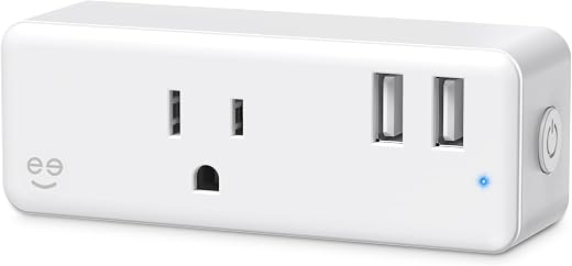 Geeni Switch + Charge Multi Port Smart Wi-Fi Plug with 2 USB Ports, Energy Saving Outlet with App Control, Compatible with Alexa and Google Home