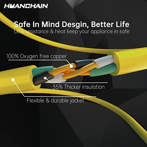 HUANCHAIN Outdoor Extension Cord 100 ft Waterproof, 16/3 Gauge Flexible Cold-Resistant Appliance Extension Cord Outside, 10A 1250W 16AWG SJTW, 3...