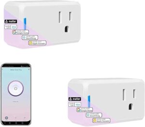 Jinvoo Matter Smart Plug, Wireless Plug, Smart Socket, Alexa Socket, Compatible with Apple Home, Alexa, Google, and SmartThingss SSmart Home...