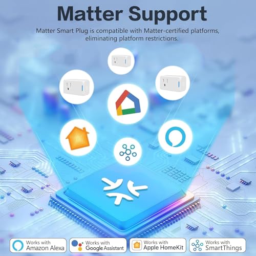 Jinvoo Matter Smart Plug, Wireless Plug, Smart Socket, Alexa Socket, Compatible with Apple Home, Alexa, Google, and SmartThingss SSmart Home...