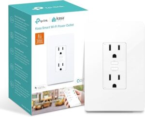 Kasa Smart Plug KP200, In-Wall Smart Home Wi-Fi Outlet Works with Alexa, Google Home, No Hub Required, Remote Control, ETL Certified , White, 1 Pack