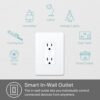 Kasa Smart Plug KP200, In-Wall Smart Home Wi-Fi Outlet Works with Alexa, Google Home, No Hub Required, Remote Control, ETL Certified , White, 1 Pack