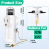 Light Socket Outlet Adapter,E26 Light Bulb Socket - Converts Medium Screw Socket to 2 Outlets with Pull Chain Switch,Polarized Light Bulb Socket...