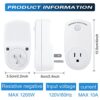 Macarrie 4 Pieces Motion Sensor Sockets Indoor Plug in Sensor Light Control Switch 120 Degrees Motion Activated Detector Plug Outlet for Corridor...