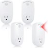 Macarrie 4 Pieces Motion Sensor Sockets Indoor Plug in Sensor Light Control Switch 120 Degrees Motion Activated Detector Plug Outlet for Corridor...